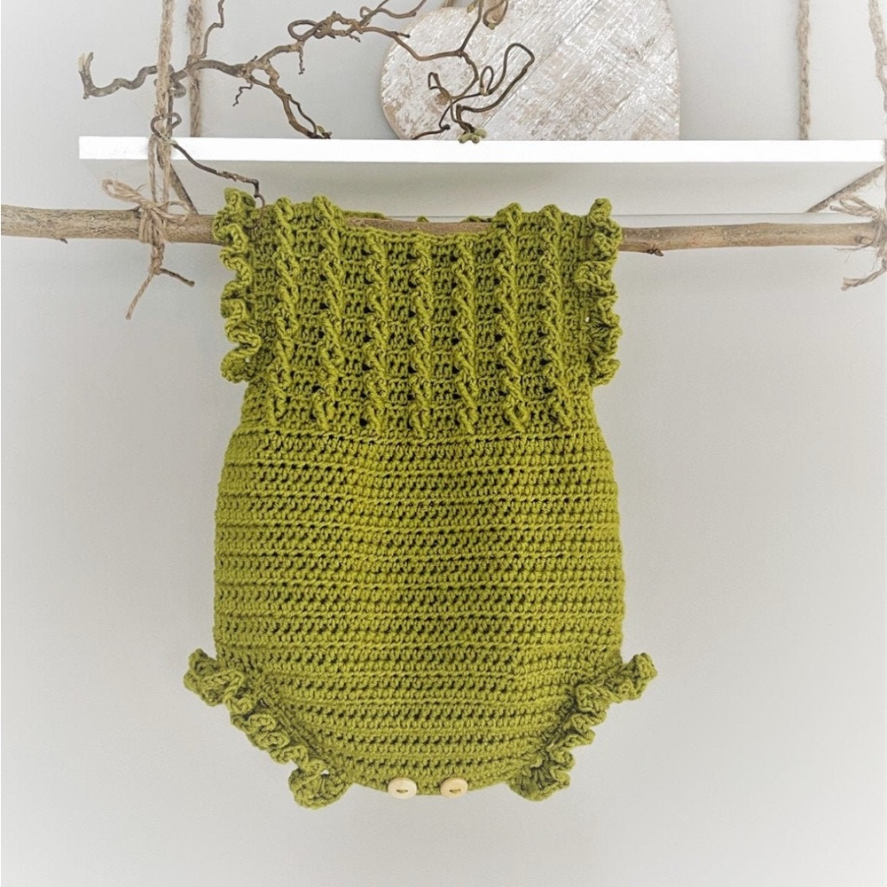 Green Knitted Kids Bodysuit